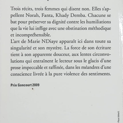 Trois femmes puissantes – Marie NDiaye – Prix Goncourt 2009 – Roman français – Folio - Livre