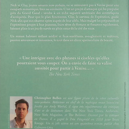 Un si joli crime – Christopher Bollen – thriller psychologique Venise mystère suspense meurtre littérature américaine - Livre