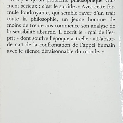 Le Mythe de Sisyphe – Albert Camus | Essai philosophique sur l’absurde, le sens de la vie et la liberté humaine - Livre
