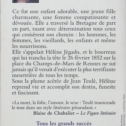 Fleur de tonnerre – Jean Teulé – Roman historique – Hélène Jégado, Bretagne et crimes - Livre