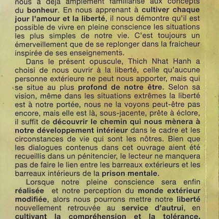 Soyez libre là où vous êtes – Thich Nhat Hanh, pleine conscience, méditation et liberté intérieure - Livre