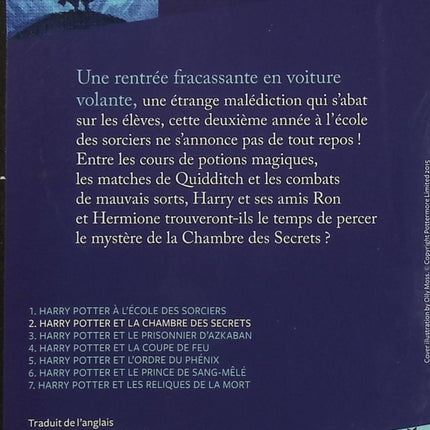 Harry Potter Tome 2 – Harry Potter et la Chambre des Secrets – J. K. Rowling – fantasy jeunesse, Poudlard, magie et aventure - Livre