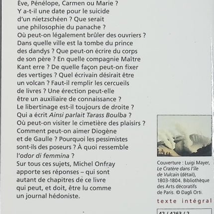 Journal hédoniste - Tome 1, Le désir d'être un volcan - Michel Onfray - Essai philosophique d'occasion - Livre