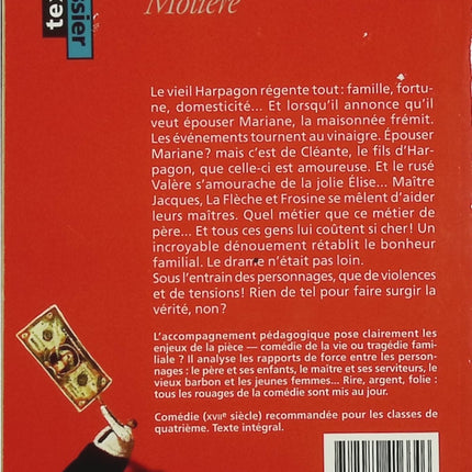 L’Avare – Molière – Comédie classique sur l’obsession de l’argent (Bibliothèque Gallimard) - Livre