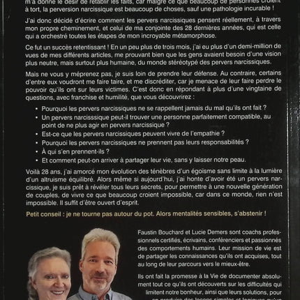 Confessions d’un ancien pervers narcissique - Tome 1 - Faustin Bouchard et Lucie Demers - Livre d’occasion sur la manipulation psychologique et les relations toxiques - Livre