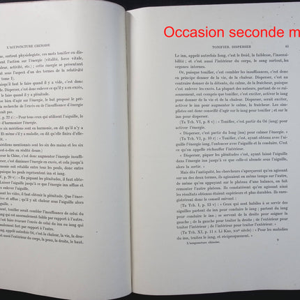L’Acuponcture chinoise – Le maniement de l’énergie – George Soulié de Morant – Médecine chinoise - Livre
