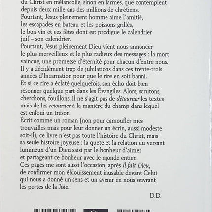 Jésus, le dieu qui riait – Didier Decoin – Une histoire joyeuse du Christ, récit littéraire et réflexion sur Jésus - Livre