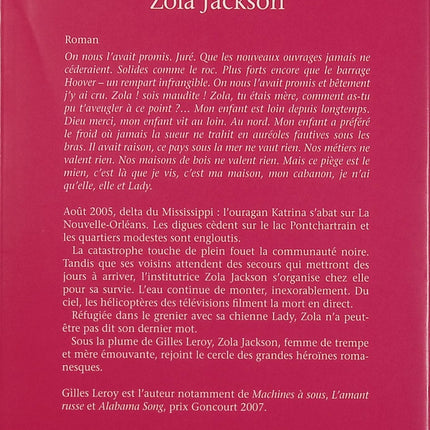 Zola Jackson – Gilles Leroy – roman contemporain ouragan Katrina survie Louisiane portrait de femme - Livre