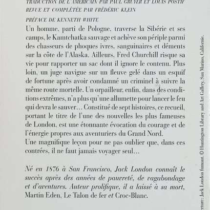 Construire un feu – Jack London – Nouvelle d’aventure, survie dans le Grand Nord – Livre d’occasion - Livre