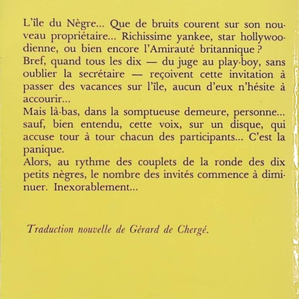 Dix Petits Nègres – Agatha Christie – Policier classique – Mystère, meurtre et huis clos - Livre
