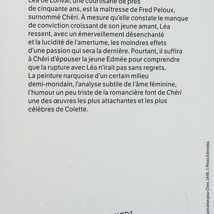 Chéri – Colette – Le Livre de Poche – Roman classique – Amour, séduction et Belle Époque - Livre