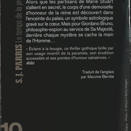 Le Temps de la prophétie - S. J. Parris | Thriller historique d'occasion | Angleterre élisabéthaine, complots religieux, Giordano Bruno, enquête historique - Livre