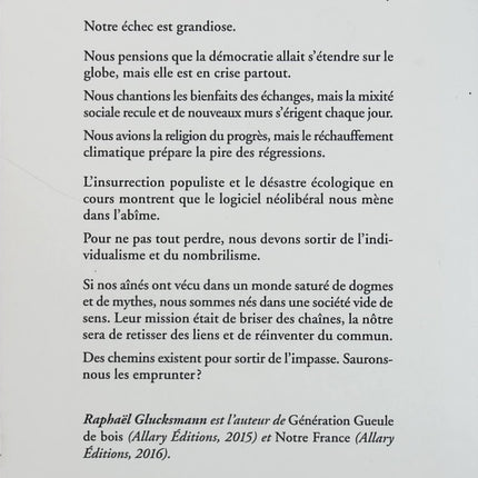 Les Enfants du vide – Raphaël Glucksmann – Essai politique – Individualisme, citoyenneté et démocratie - Livre