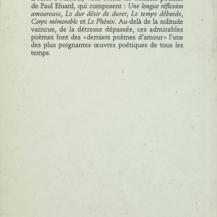 Derniers poèmes d’amour – Paul Éluard – recueil de poésie surréaliste et amour lyrique - Livre