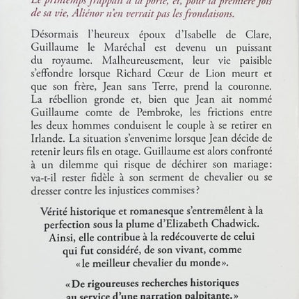 Guillaume le Maréchal Tome 2 – Le Lion écarlate – Elizabeth Chadwick | Roman historique médiéval, chevalerie et intrigues royales - Livre