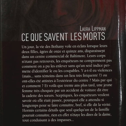 Ce que savent les morts – Laura Lippman – Polar américain – Disparition d’enfants, enquête et suspense - Livre