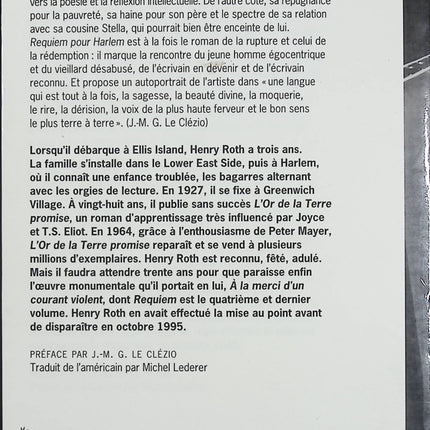 Requiem pour Harlem – Henry Roth – Roman américain autobiographique et quête de rédemption - Livre