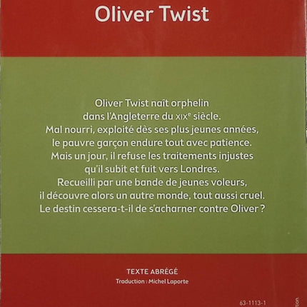 Oliver Twist – Texte abrégé – Charles Dickens – Classique jeunesse – Roman d’aventure - Livre