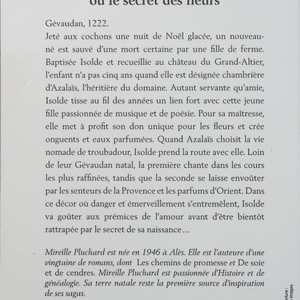 Isolde ou le secret des fleurs – Mireille Pluchard – Roman historique – Secrets, famille et nature - Livre