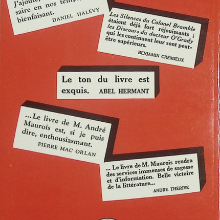 Les Silences du colonel Bramble – Discours et nouveaux discours du docteur O’Grady – André Maurois – Roman satirique et humour britannique - Livre