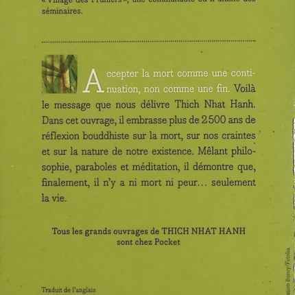 Il n’y a ni mort ni peur – Thich Nhat Hanh, sagesse bouddhiste, méditation et sérénité face à la mort - Livre
