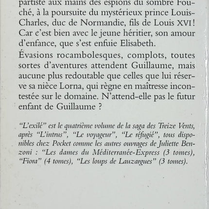 Les Treize Vents Tome 4 – L’Exilé – Juliette Benzoni – Roman historique, aventure et passion - Livre