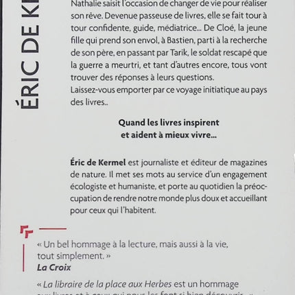 La Libraire de la place aux Herbes – Éric de Kermel – Roman feel-good – Livres, rencontres et vie - Livre