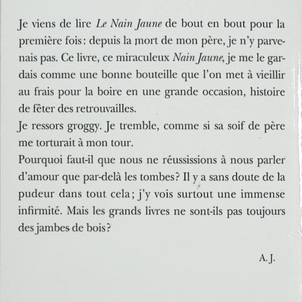 Le Nain jaune – Pascal Jardin – Roman autobiographique et portrait d’un père au destin hors norme - Livre