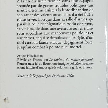 Le Maître d'escrime – Arturo Pérez-Reverte – Roman historique et suspense d'occasion - Livre