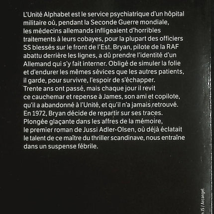 L'Unité Alphabet – Jussi Adler-Olsen | Thriller psychologique, secret militaire et suspense - Livre