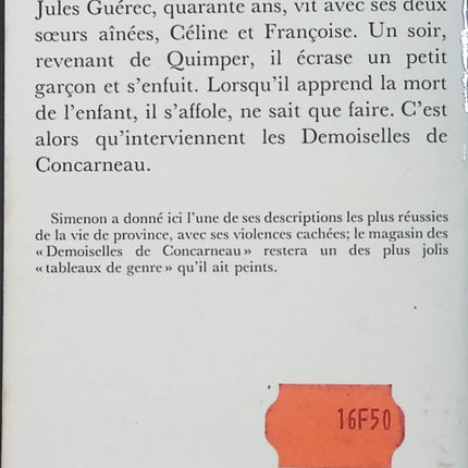 Les Demoiselles de Concarneau - Georges Simenon | Roman psychologique d'occasion | Littérature française, Bretagne, famille, drame humain, suspense psychologique - Livre