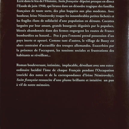 Suite française – Irène Némirovsky – Prix Renaudot 2004 – Roman historique, guerre et Exode 1940 - Livre