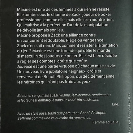 Joueuse Benoît Philippon Roman noir thriller suspense - Livre