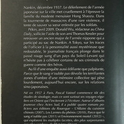 Parce que le sang n'oublie pas - Pascal Vatinel - Roman policier historique d'occasion - Livre