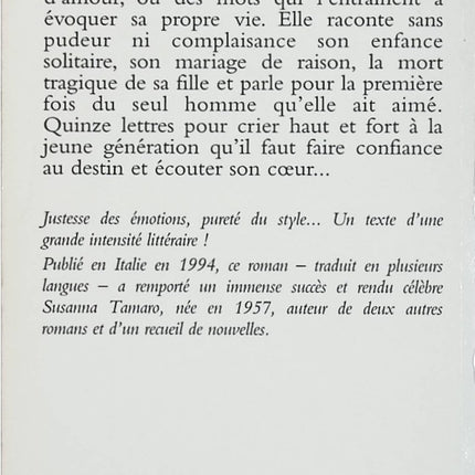Va où ton cœur te porte – Susanna Tamaro – Roman épistolaire émouvant sur les secrets de famille et la transmission - Livre