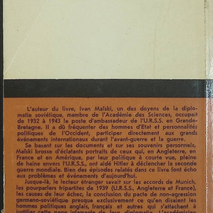 Qui aidait Hitler ? - Ivan Maïski - Témoignage historique sur les relations internationales avant la Seconde Guerre mondiale - Livre