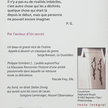 La Mauvaise Rencontre – Philippe Grimbert, roman psychologique sur l’amitié, l’enfance, les secrets et les blessures du passé - Livre