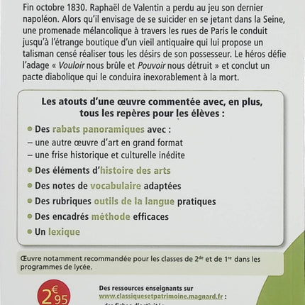 La Peau de chagrin – Honoré de Balzac – Classique fantastique et philosophique (Classiques et Patrimoine) - Livre