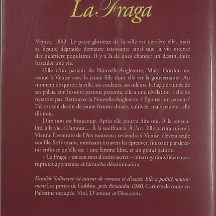 La Fraga – Danièle Sallenave – Roman historique à Venise et émancipation féminine - Livre