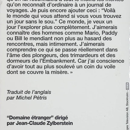 Dans la dèche à Paris et à Londres – George Orwell – Récit autobiographique sur la pauvreté et la précarité – Classique de la littérature engagée - Livre