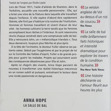 La Salle de bal – Anna Hope – roman historique hôpital psychiatrique danse Angleterre début XXe siècle - Livre