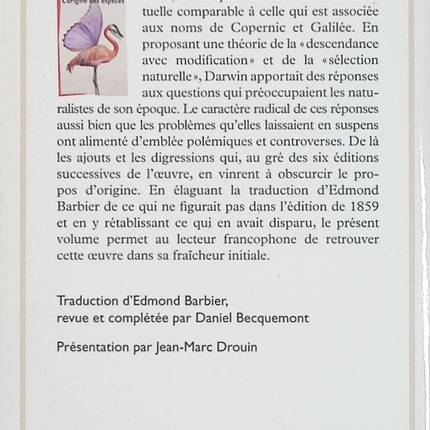 L'origine des espèces - Charles Darwin | Théorie de l'évolution, sélection naturelle, biologie | Livre d'occasion - Livre