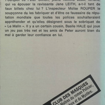 Le Faussaire - Edgar Wallace - Club des Masques - Roman policier classique - Livre