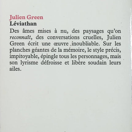 Léviathan - Julien Green - Roman littéraire d'occasion - Classique de la littérature française - Livre