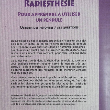 Mon cahier de radiesthésie – Anne Demarchi, apprendre à utiliser un pendule et découvrir la pratique de la radiesthésie - Livre
