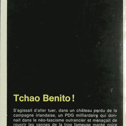 Tchao Benito ! – Peter McCurtin – Roman d’espionnage et action, thriller politique et aventure - Livre