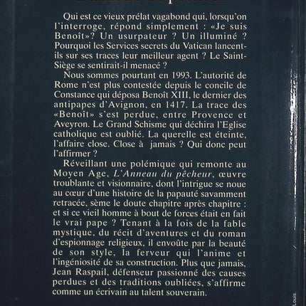 L’anneau du pêcheur – Jean Raspail – Roman historique autour du pape, du schisme et des secrets de l’Église - Livre