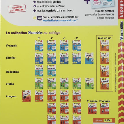 Chouette Espagnol 4e LV2 – Cahier de révision et d’entraînement – A1+ A2 – Collège - Livre