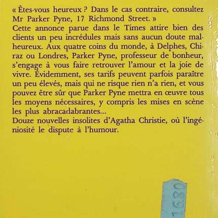 Monsieur Parker Pyne – Agatha Christie – Polar britannique – Enquêtes, mystères, humour et suspense - Livre