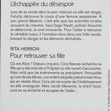 L'échappée du désespoir - Pour retrouver sa fille - Nicole Helm, Rita Herron - Harlequin Black Rose - Romance suspense - Livre